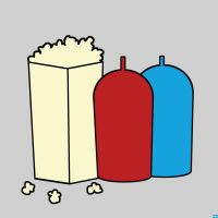 Large Popcorn and 2 Slushies Please cover