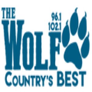 96.1 & 102.1 The Wolf logo